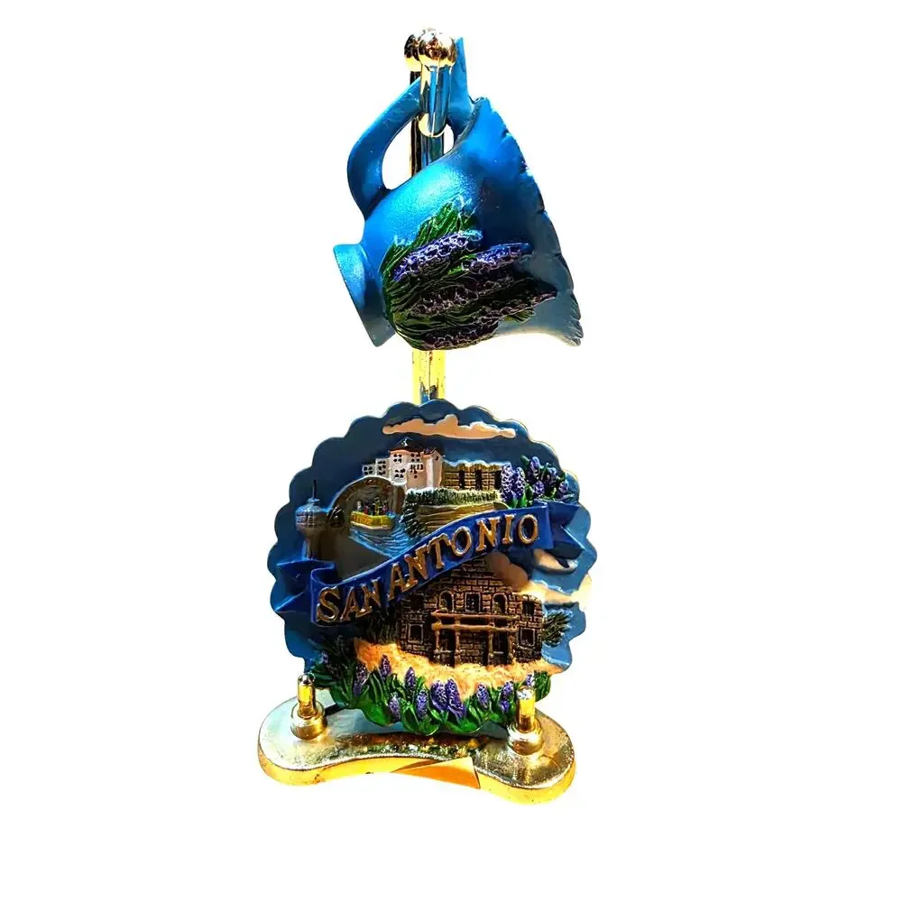 Vintage San Antonio Texas Floating Teacup Souvenir Alamo 3D Diorama Stand
